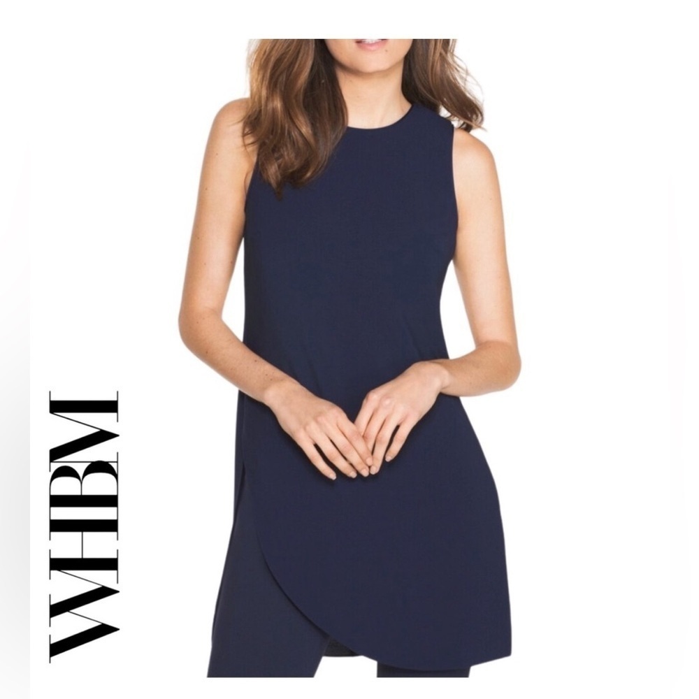 WHBM Asymmetrical Slit Tunic Top